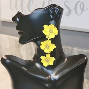 Yellow Flower Fashion Earrings